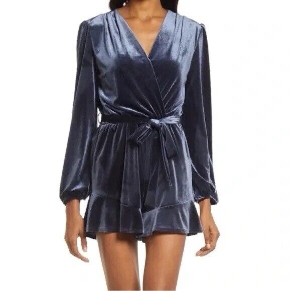 FRAICHE BY J VELVET RUFFLE TRIM ROMPER ❤️NWT❤️IN STORES❤️ - Picture 1 of 2